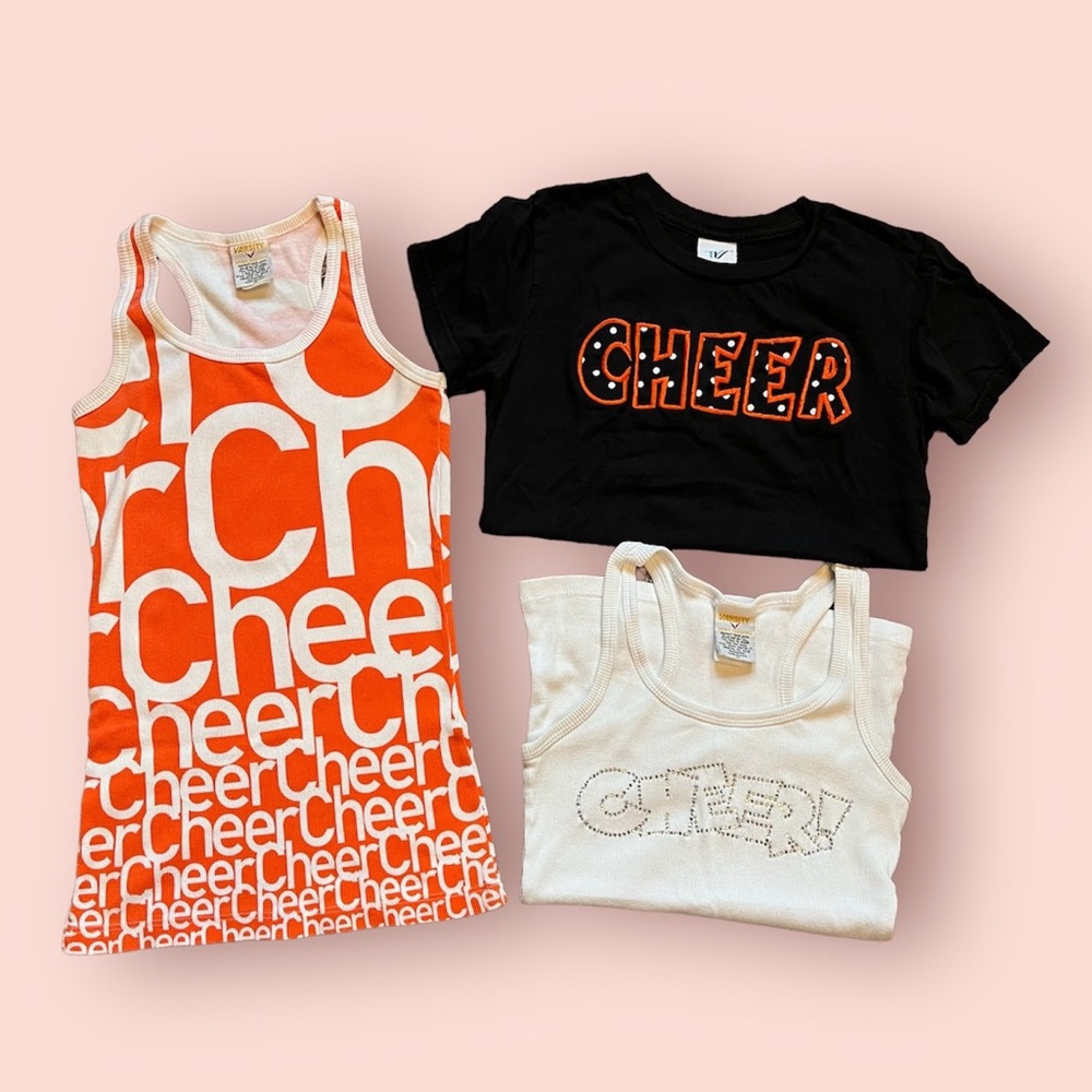 Varsity Cheer Shirts Tanks Short Sleeve Cotton Orange Black White 2010 2014